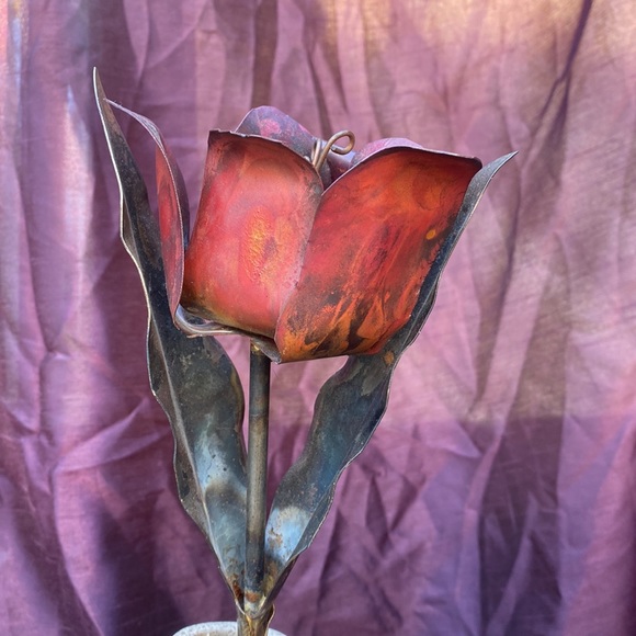 414-You Are Intriguing ❤️ Handcrafted Metal Rose - Picture 2 of 8
